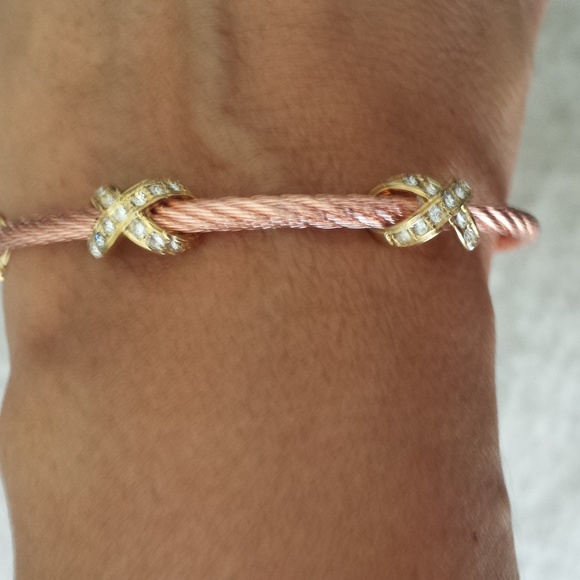 Rachelas accessories Jewelry - Rose Gold X cable bracelet